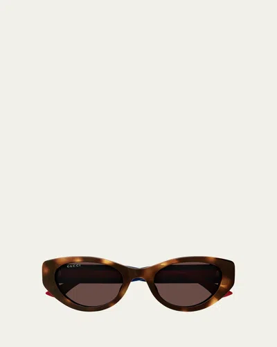 Gucci Cat-eye Recycled Acetate Sunglasses In Havana