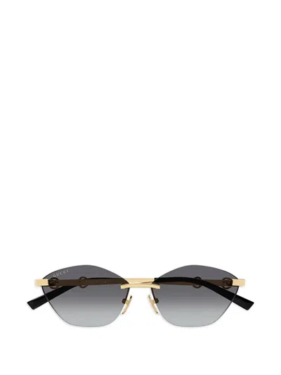 Gucci Cat-eye Rimless Sunglasses In Gold