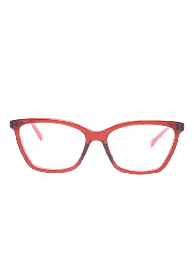 Gucci Cat-eye Stripe Glasses In Red