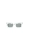 Gucci White Acetate Rectangular Sunglasses