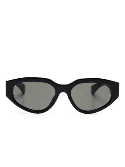 Gucci Geometric Frame Sunglasses In Black