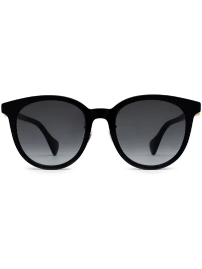 Gucci Round-frame Glasses In Black Black Grey