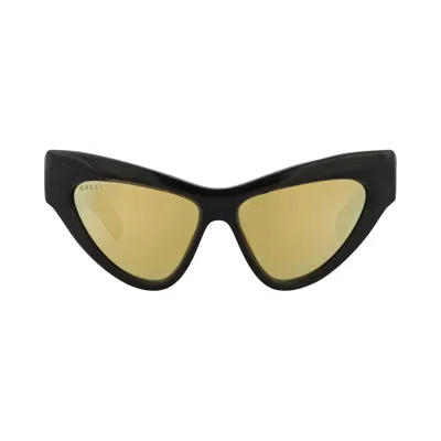 Pre-owned Gucci Cat Eye Sunglasses 'black/gold' | Women's Size Onesize
