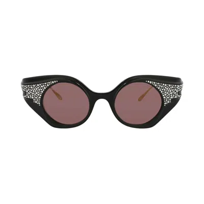 Pre-owned Gucci Cat Eye Sunglasses 'black/gold/brown' | Women's Size Onesize