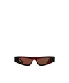 Gucci Eyewear Cat Eye Frame Sunglasses In Brown