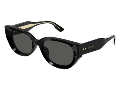 Pre-owned Gucci Cat Eye Sunglasses In Black Grey (gg1532sa/001/fr) In Gray
