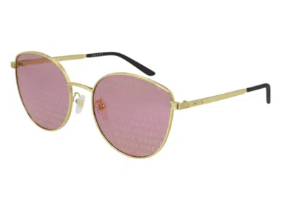 Pre-owned Gucci Cat Eye Sunglasses In Gold Pink (gg0807sa/004/58) In Multi