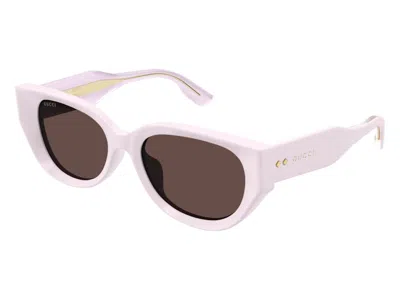Pre-owned Gucci Cat Eye Sunglasses In Pink Brown (gg1532sa/004/fr) In Multi