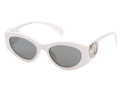 Pre-owned Gucci Cat Eye Sunglasses In White Grey Gradient (gg1691s/006/54)