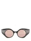 Gucci Womens Gc002002 Gg1327s Round-frame Polyamide Sunglasses Black In Multicolour