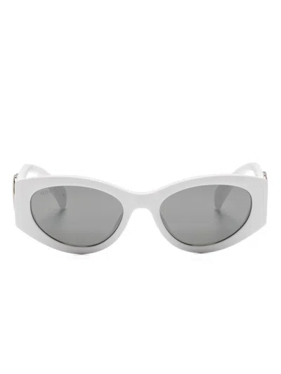 Gucci Cat-eye Sunglasses In White White Grey