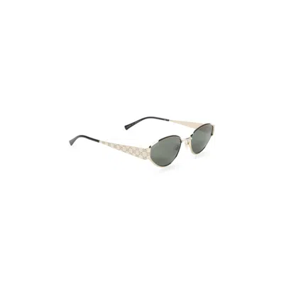 Gucci Cat-eye Sunglasses With Metallic Finish And Premium Craftsmanship In Grey