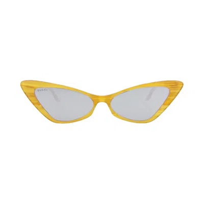 Pre-owned Gucci Cat Eye Sunglasses 'yellow/silver' | Women's Size Onesize