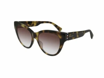 Pre-owned Gucci Cat Eye Women Sunglasses In Havana Frame W/red Gradient Lens Gg0460s 004