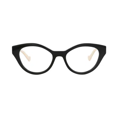 Pre-owned Gucci Cat Eye-frame Acetate Optical Frames 'black/white/transparent' | Women's Size Onesize
