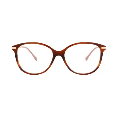 Pre-owned Gucci Cat Eye-frame Acetate Optical Frames 'havana/gold/transparent' | Brown | Women's Size Onesize