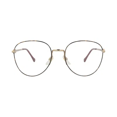Pre-owned Gucci Cat Eye-frame Metal Optical Frames 'havana/gold/transparent' | Brown | Women's Size Onesize