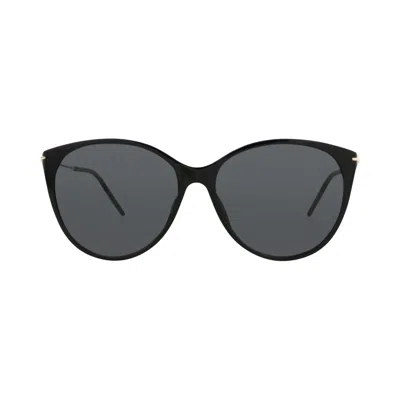 Pre-owned Gucci Cat Eye-frame Recycled Acetate Sunglasses 'black/gold/grey' | Women's Size Onesize