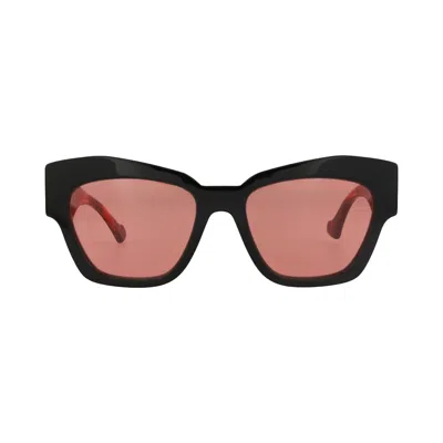 Pre-owned Gucci Cat Eye-frame Recycled Acetate Sunglasses 'black/havana/orange' | Women's Size Onesize