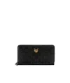 Gucci Cat Head Inlaid Zipper Wallet In Black