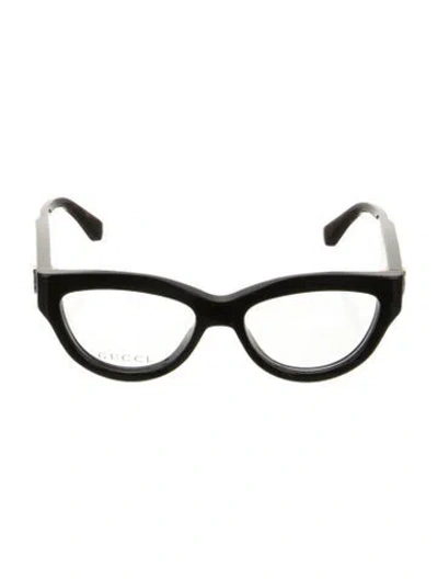 Pre-owned Gucci Cat-eye Eyeglasses In Black