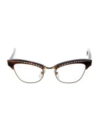 Pre-owned Gucci Cat-eye Eyeglasses In Brown