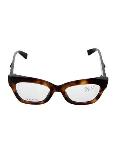 Pre-owned Gucci Cat-eye Eyeglasses In Brown