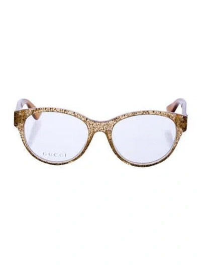 Pre-owned Gucci Cat-eye Eyeglasses In Gold