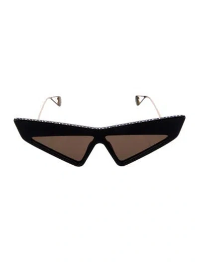 Pre-owned Gucci Cat-eye Mirrored Sunglasses In Black