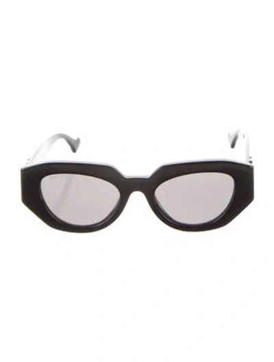 Pre-owned Gucci Cat-eye Mirrored Sunglasses In Black
