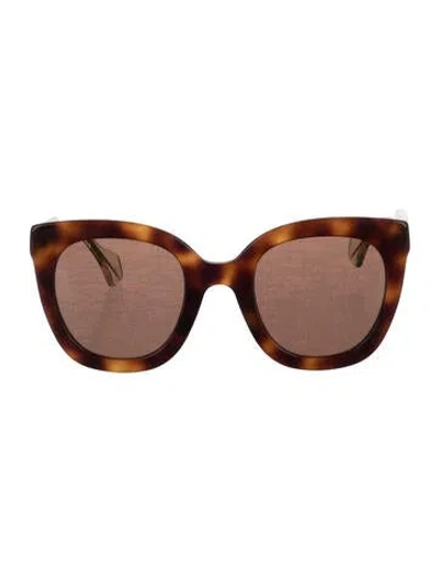 Pre-owned Gucci Cat-eye Mirrored Sunglasses In Brown