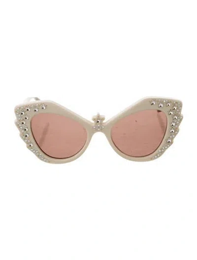 Pre-owned Gucci Cat-eye Mirrored Sunglasses In Neutral