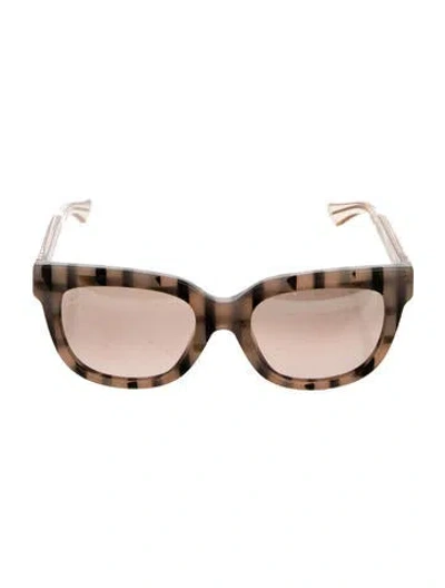 Pre-owned Gucci Cat-eye Mirrored Sunglasses In Neutral