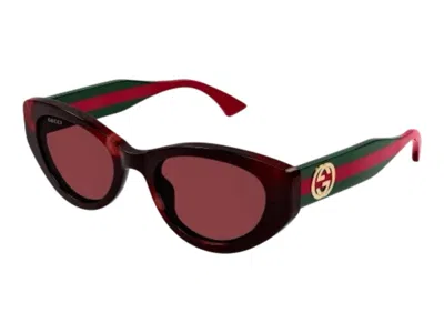 Pre-owned Gucci Cateye Sunglasses In Havana Green Red (gg1862s/003)