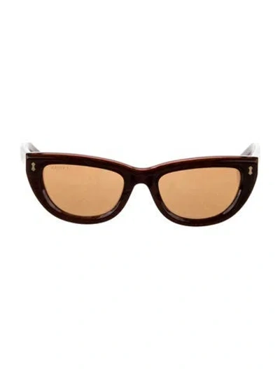 Pre-owned Gucci Cat-eye Tinted Sunglasses In Brown