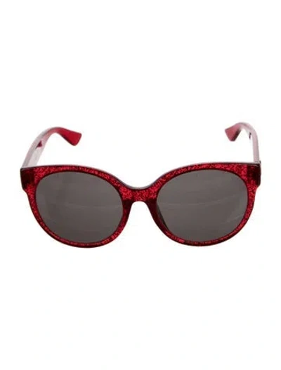 Pre-owned Gucci Cat-eye Tinted Sunglasses In Red