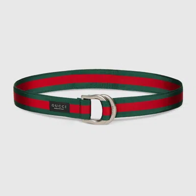Gucci Ceinture Web Avec Boucle À Anneau En D In Vert