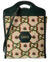 Gucci Centennial 100 Medium Canvas & Leather Tote In Sand