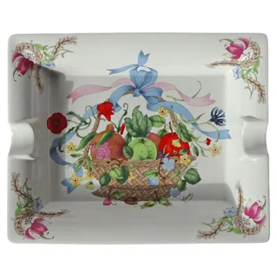 Pre-owned Gucci "cesti E Nastri" Ceramic Ashtray, Florence, Italy In Gray