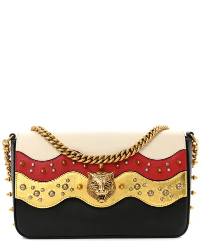 Gucci Chai Nappa Leather Studded Tiger Broadway Chain Shoulder Bag (authentic  Pre-loved) In Multi