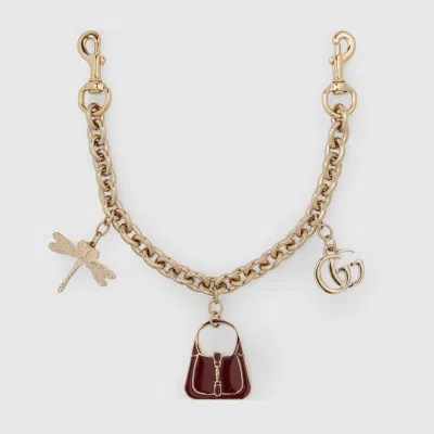 Gucci Chain Bag Charm In Burgundy