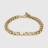 Gucci Chain Bracelet With  Script In Gold-toned Metal