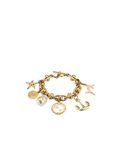 Gucci Chain Bracelet With  Symbols In Gold