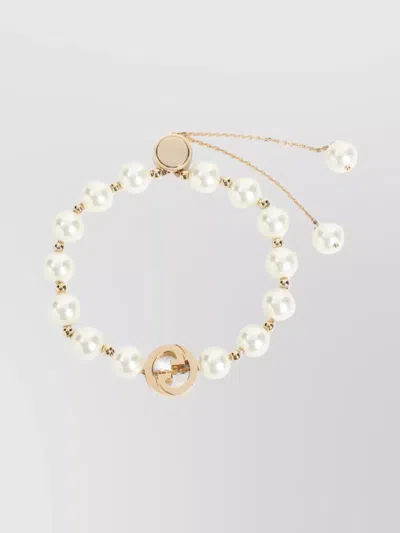 GUCCI CHAIN BRACELET WITH METALLIC PEARLS