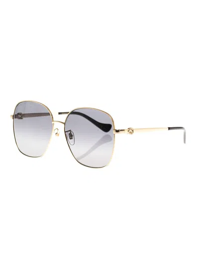 Gucci Chain Bridge Sunglasses In Gold