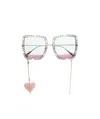 Gucci Chain-detail Rectangle-frame Sunglasses In White