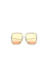 Gucci Occhiali Da Sole In Metallo Oro Donna In Yellow
