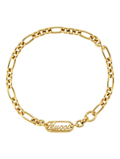 Gucci Chain-link Logo Necklace In Gold