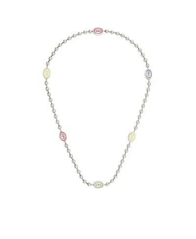 Gucci Sterling Silver Interlocking G Necklace