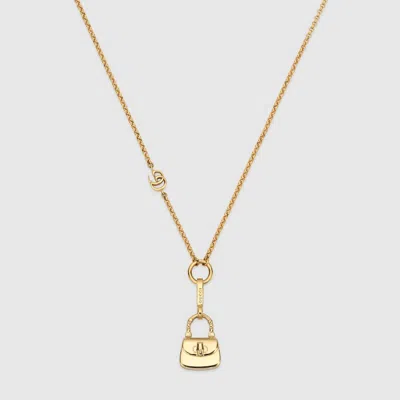 Gucci Chain Necklace With Bag Pendant In Gold-toned Metal